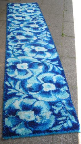 60s 70s flokati runner rug - runner,