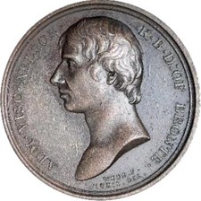 1805 Battle of Trafalgar, Death of Nelson 41mm bronzed lead medal BHM 596 E963