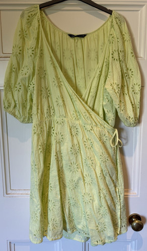 Zara green wrap dress - green, xxl