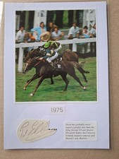 PAT EDDERY HORSE RACING LEGEND HAND-SIGNED 1975 GRUNDY / BUSTINO PHOTOCARD