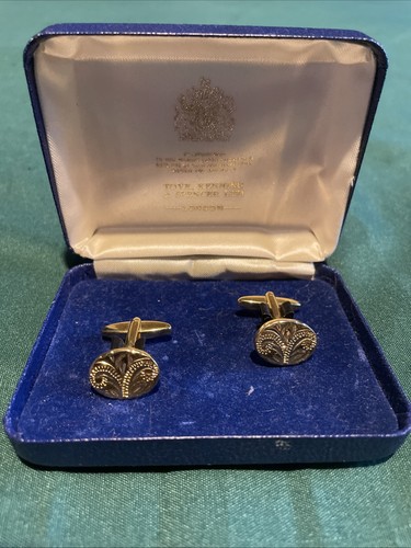 Gold tone cufflinks - gold, toye