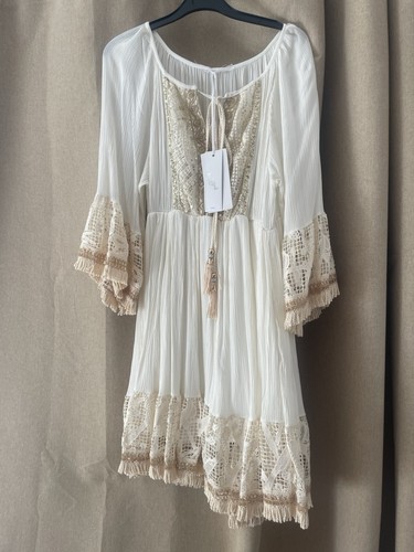 Cream gold boho italian - gold, lace
