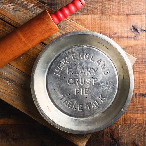 Antique pie tin table - pie,