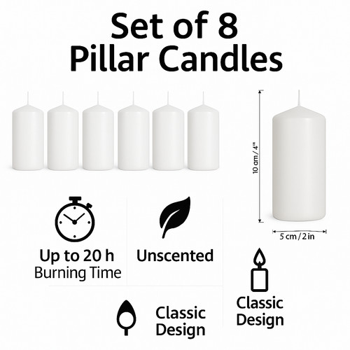 Pack pillar candles 10 x - 8,