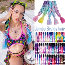 UK Festival 24" Jumbo Braiding Hair Extensions Braids Twist Ombre Color As Human
