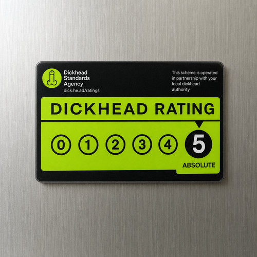 Dickhead rating fridge - rating,