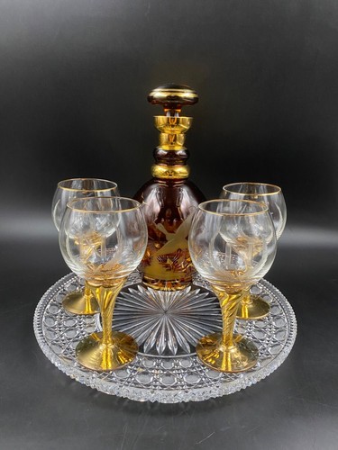 Cognac bottle set murano - cognac,