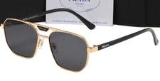 Men’s Luxury Sunglasses High Quality with Gold & Black Frames & Black Lenses