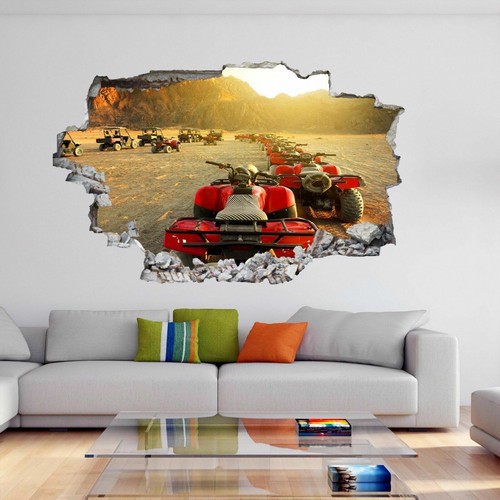 Quad bikes sunset wall - bikes,