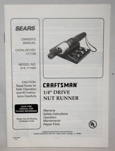 1991 sears craftsman owners - 1991,