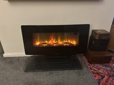 Electric Fire Black Log Effect