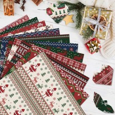 24 Sheets Christmas Scrapbook Paper 12'' × 12'' Double-Sided Xmas Red Green Blue