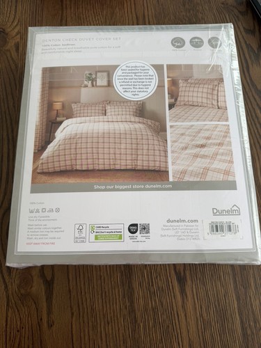 Dunelm pink check duvet set - dunelm,