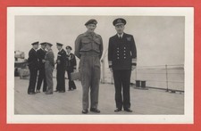 WW2 GENERAL MONTGOMERY ON HMS DUKE OF YORK BATTLESHIP SCAPA FLOW MAY 1944 PHOTO