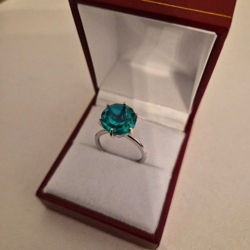 Peacock quartz solitaire ring - quartz,