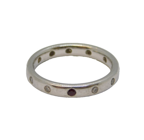 950 platinum diamond ruby - platinum,, &