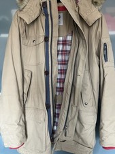 JOULES Whistler Men's Parka Padded Coat Size Large in Beige/Driftwood