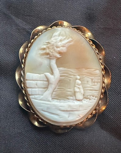 Antique carved shell - carved, cameo
