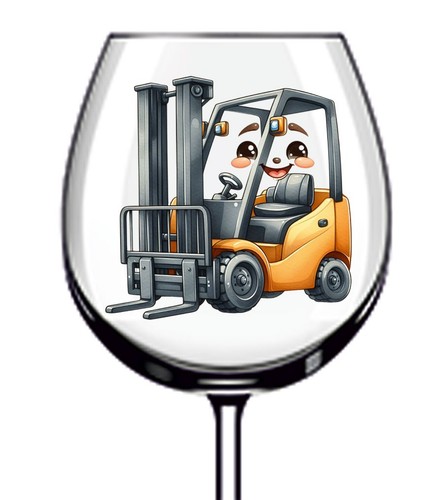 12x colourful forklift truck - colourful,