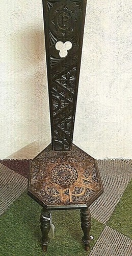 Victorian carved poker chair - carved,
