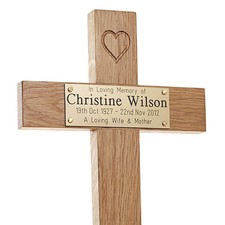 17" Tall Oak Carved Heart