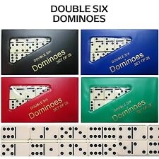 Double 6  Dominoes Set with PVC Case Traditional Standard Set of 28 Tiles