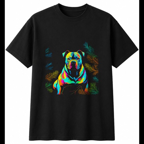 Colourful american bully - colourful,