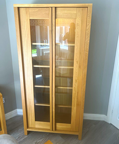 Oak effect glass front - glass-front, display