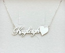 Personalised 925 Sterling Silver Name Necklace With Heart