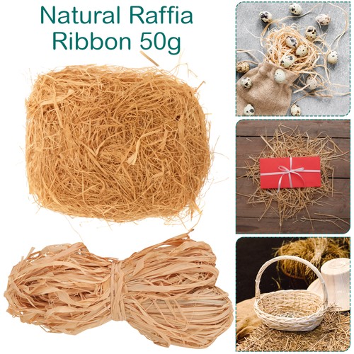 Raffia ribbon natural brown - ribbon,