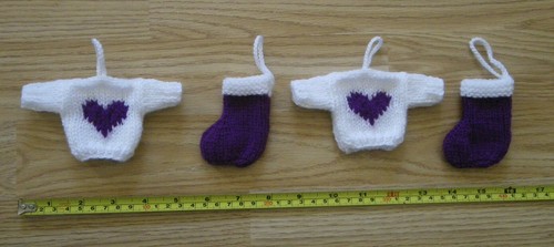Hand knitted mini xmas jumpers - hand,