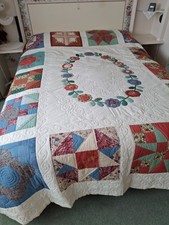 Vintage hand sewn patchwork quilt