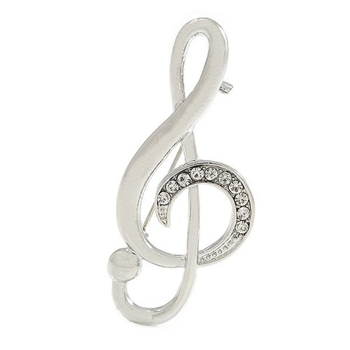 Silver tone clear crystal - silver,