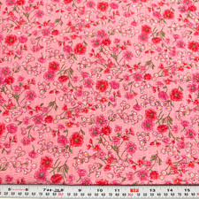 Florals on Pink Cotton Blend