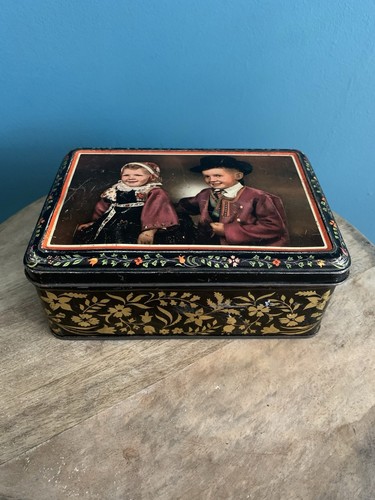 Vintage french biscuit tin - vintage,