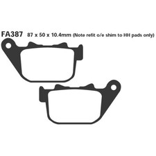 PAIR OF PADS EBC FA387 FOR HARLEY DAVIDSON 1200 XR X 2010-2012