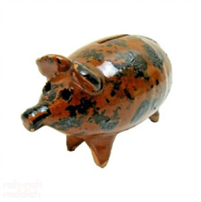 Spongeware Percy the Pig Money Box -Brown and Black
