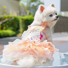 Dog Cat Butterfly Pet Gown Breathable Princess Dress Butterfly Decoration Mesh