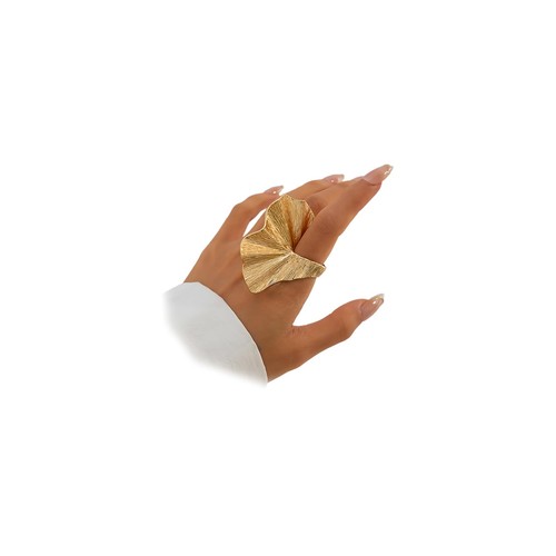 Chunky gold geometric flower - gold,