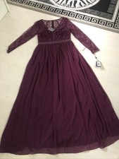 Adrianna Papell New Tags Burgundy Beaded Maxi Evening Cocktail Dress Gown 14