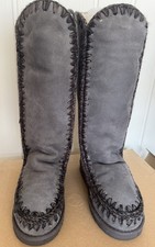 MOU Eskimo 40 Boots High Leg UK 3 EU36 Grey Sheepskin BNIB RRP£259