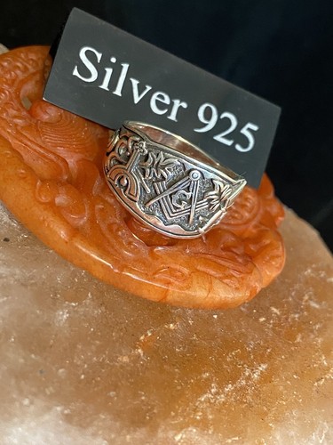 Silver masonic signet ring - signet,
