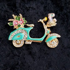 Scooter Moped Brooch Vintage