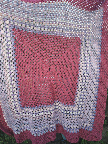 Vintage granny knit blanket - vintage,