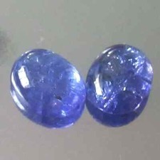2pcs Natural Tanzanite Loose stones Oval Cabochon Loose Gemstones 100% Genuine