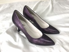 Women’s NEW “Mary G” Shoes Size 4.5 Leather, Aubergine, Heels, Wedding, Cruise.