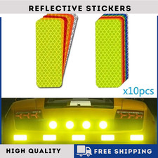 10pcs Car Bumper Reflective Stickers Reflective Warning Strip Tape 3*8cm