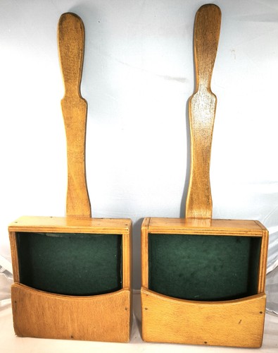 Pair antique wooden church - of,