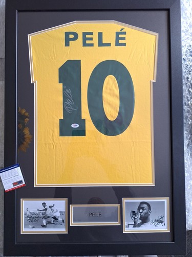 Pele signed brazil shirt - pele,