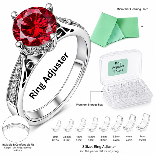 8pcs silicone ring size - silicone,